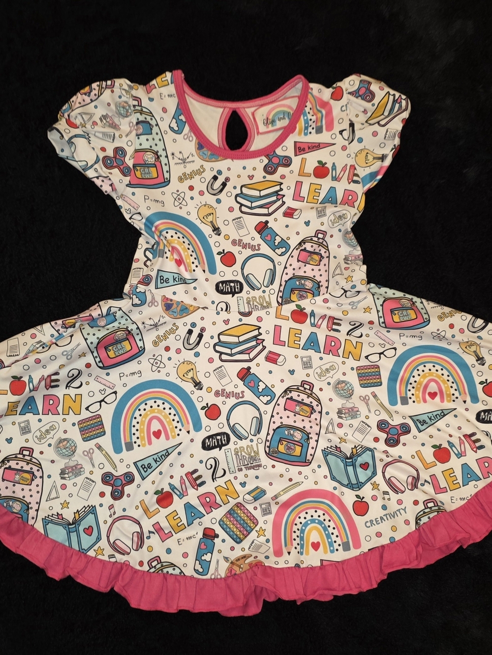 Olive & Gray Back To School Twirl Dress